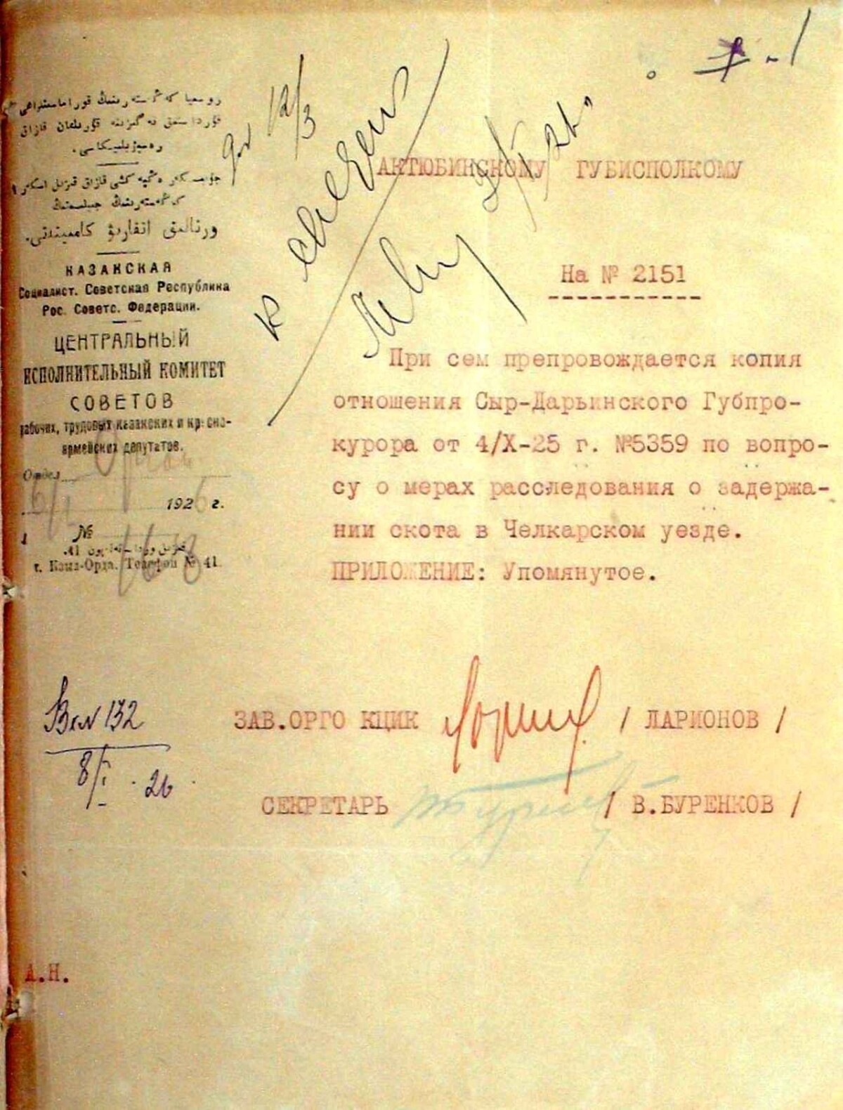 В 1921 году Казисполком утвердил Декрет о борьбе со скотокрадством - e-history.kz