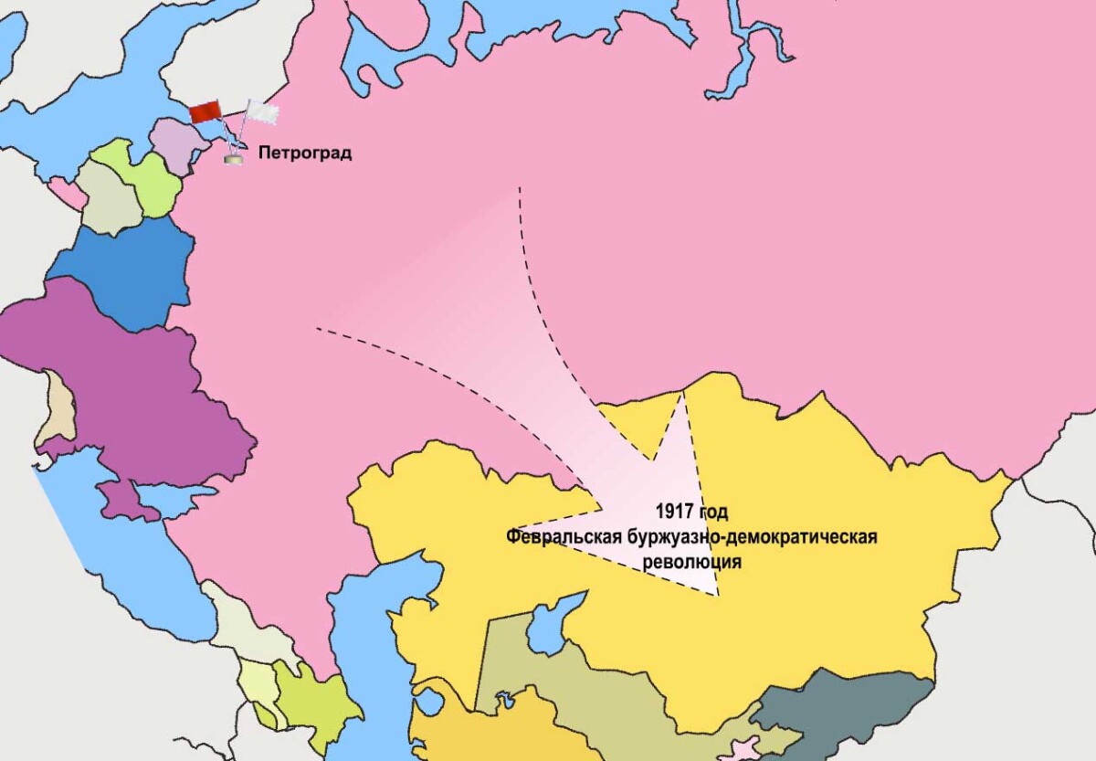 Казахстан до революции 1917 года карта