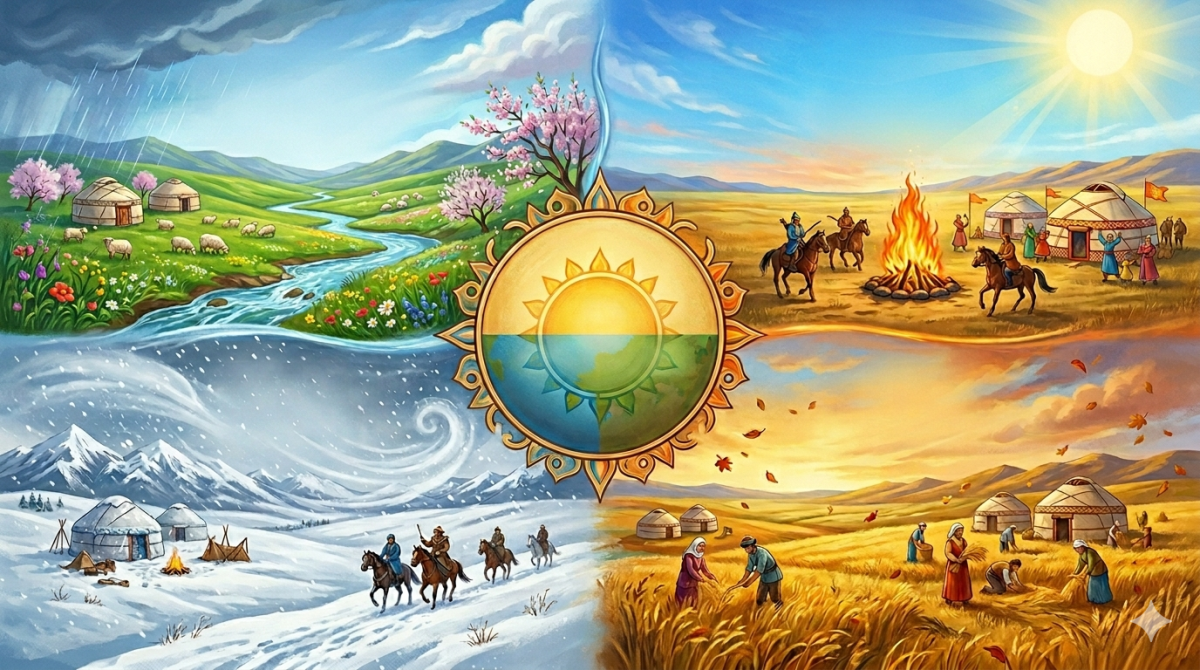 Отамалы, бесқонақ, құралайдың салқыны: природные периоды у казахов - e-history.kz