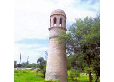 The old-timer building. Hyzyr’s minaret in Sayram 