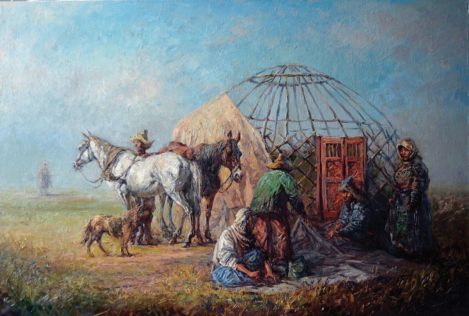 Быт народов степей. Перекочевка киргизов, 1870.